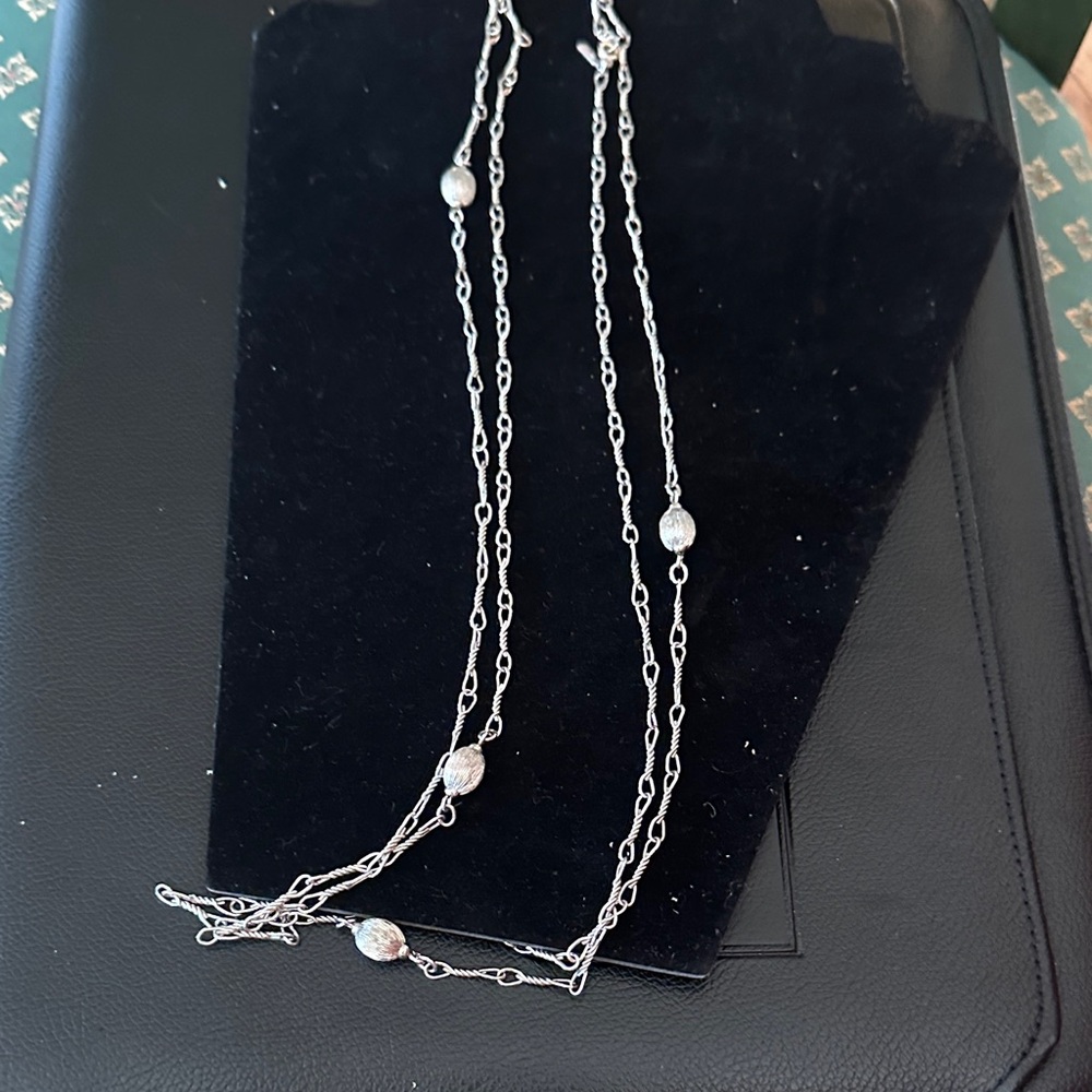 Monet Silver Necklace with Beaded Details